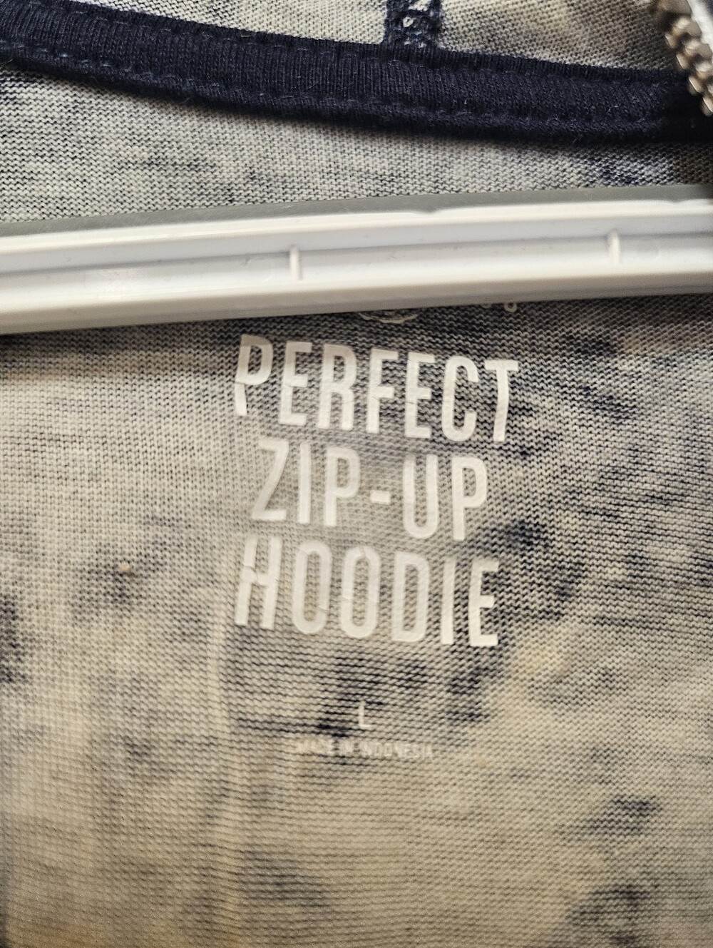 SQ Womens Tie-Dye Zip Hoodie Jacket - Blue & White - Picture 3 of 3